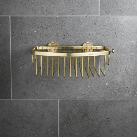 866MP Miller Classic Gluable D Shaped Basket in Polished Brass Lifestyle