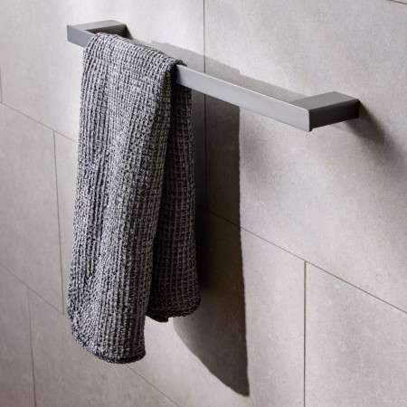 8406GM Miller Miami 500mm Single Towel Rail in Gunmetal Lifestyle