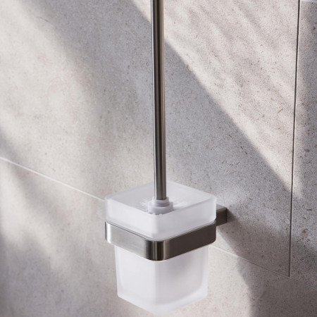 Miller Miami Brushed Nickel Toilet Brush Set