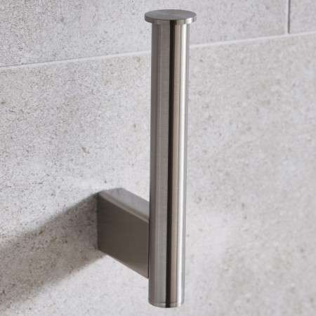 8419BN Miller Miami Spare Toilet Roll Holder in Brushed Nickel Vertical Orientation