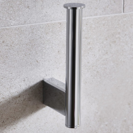 8419C Miller Miami Spare Toilet Roll Holder in Chrome Vertical Orientation