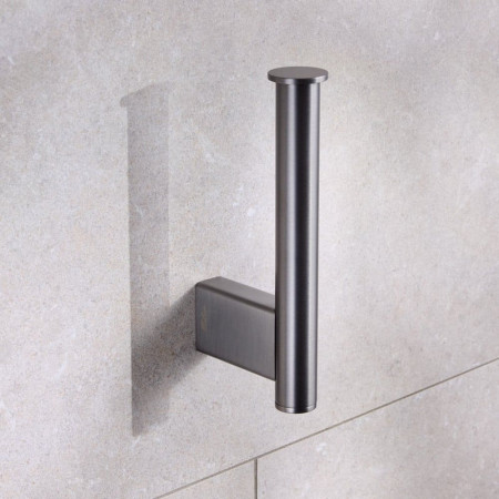 8419GM Miller Miami Spare Toilet Roll Holder in Gunmetal Vertical Fitment
