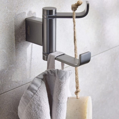 8440GM Miller Miami Swivel Robe Hook in Gunmetal Lifestyle