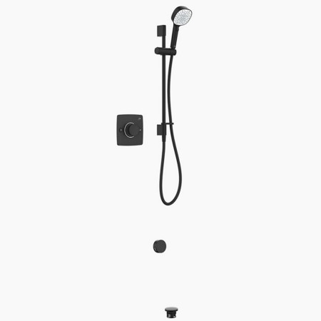 Mira Evoco Dual Outlet Matt Black Bathfill Thermostatic Mixer Shower