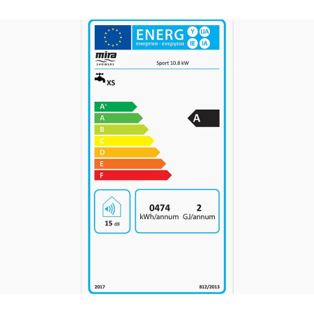 1.1746.823 Mira Sport Manual 10.8kW Chrome and White Electric Shower