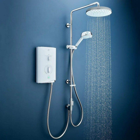 1.1746.825 Mira Sport Manual 9.8kW Chrome and White Dual Electric Shower