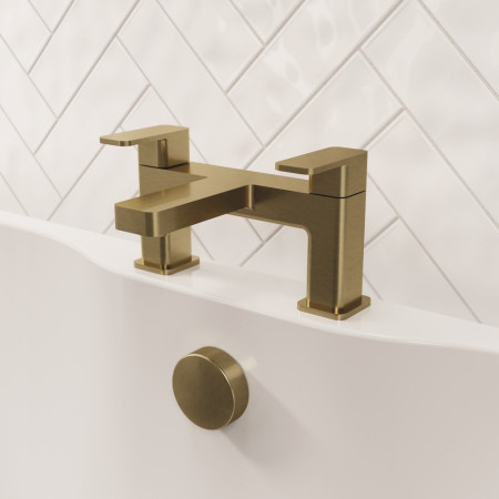 Niagara Hadley Brushed Brass Bath Filler Room Setting