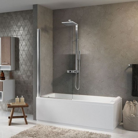 AURORAN175 Novellini Aurora 1 Bath Screen 750mm (2)