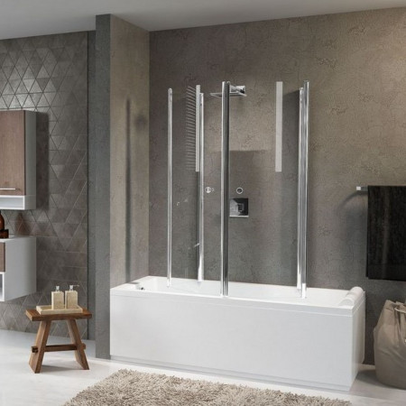 Novellini Aurora 4 Two Folding 800mm Bath Screen