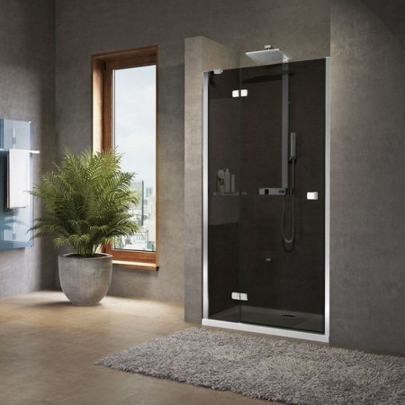 BRERAG73LD-1K Novellini Brera 760mm Right Hand G Hinged Shower Door with Inline Panel