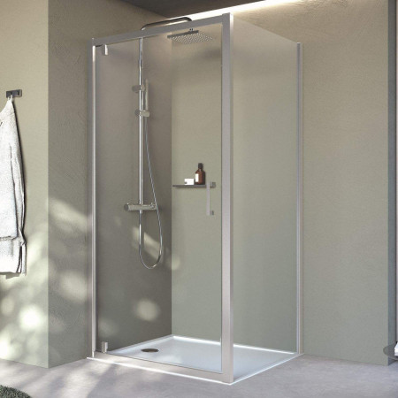 Novellini Click G 800mm Pivot Shower Door in Matt Black