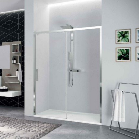 Novellini Kuadra 2.0 2PH 1300mm Sliding Shower Door in Chrome