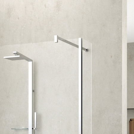 Novellini Kuadra H6 970-1000mm Shower Panel & Deflector