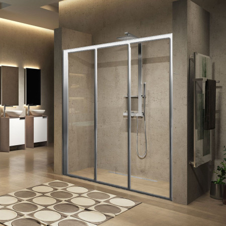 Novellini Lunes 2.0 3P Three Sliding Panel Shower Door 900mm