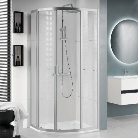 Novellini Lunes 2.0 R Offset Quadrant Shower Enclosure 800x900mm in Silver