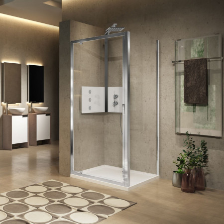 Novellini Lunes 2.0 G Pivot Shower Door 600-660mm in Chrome