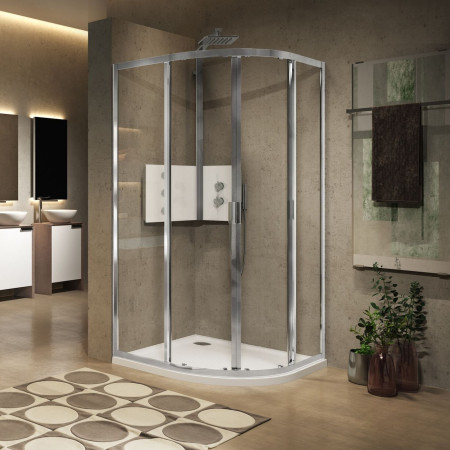 Novellini Lunes 2.0 R Quadrant Shower Enclosure 800mm in Chrome