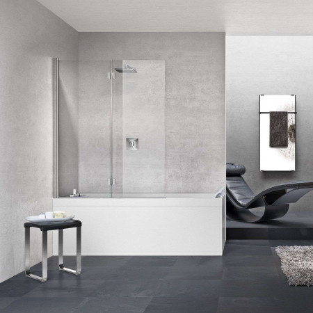 Y21ASV120S-1K Novellini Young 1ASV Chrome Left Hand Folding Bath Screen