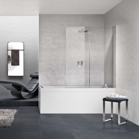 Novellini Young 1ASV Chrome Right Hand Folding Bath Screen