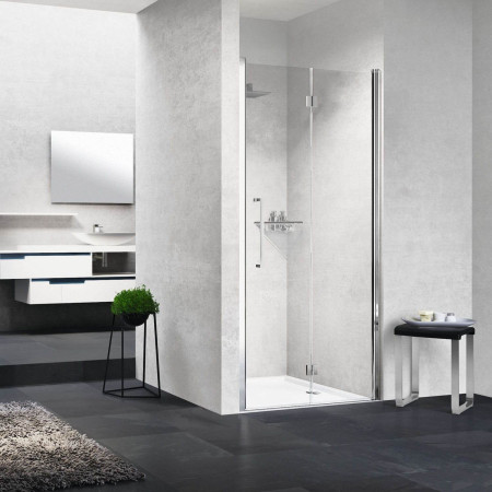 Y21AS117D-1K Novellini Young 1AS Chrome 1200mm Folding Shower Door Right Handed