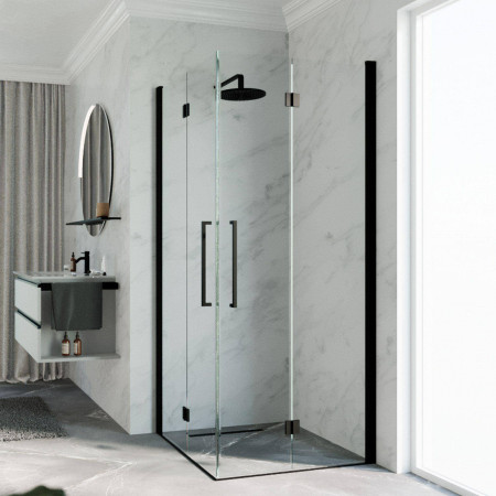 Novellini Young 2AS Black 800 x 800mm Corner Shower Enclosure