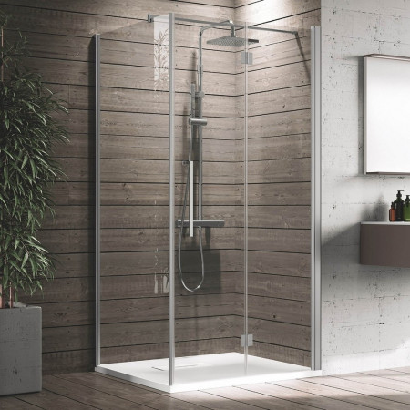 Y22GS87LD-1K Novellini Young 2GS+F Bifold 880-900mm Shower Enclosure (Right Hand)