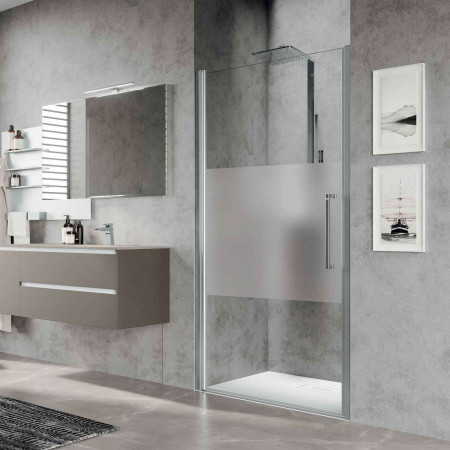 Novellini Young Plus 1B 800mm Inox Hinged Shower Door