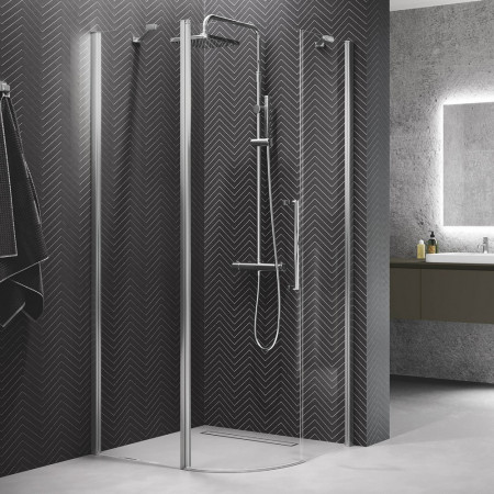 Novellini Young R1 Offset Quadrant Solo Hinged + Inline 800 x 1000mm