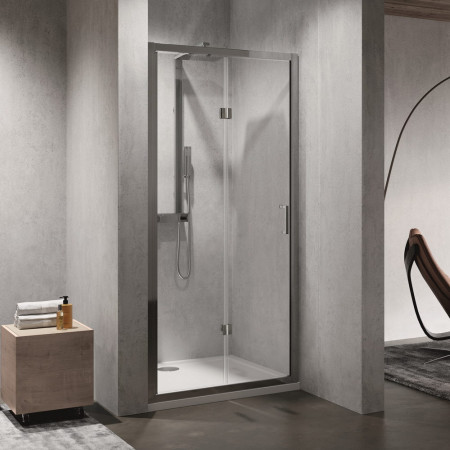 Novellini Zephyros 2.0 S 800mm Bifold Shower Door in Chrome