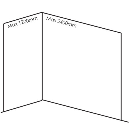 Nuance Large Corner Black Quartz Wall Panel Pack C Dimensions