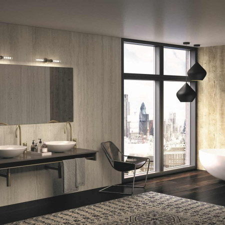 Nuance Platinum Travertine 580mm Feature Wall Panel Lifestyle
