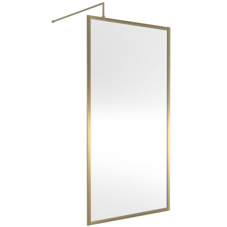 Nuie 1000mm Brushed Brass Full Outer Frame Wetroom Screen