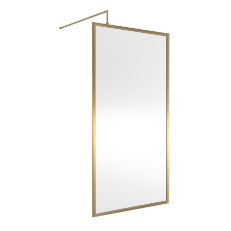 WRFBB1810 Nuie 1000mm Brushed Brass Full Outer Frame Wetroom Screen (1)