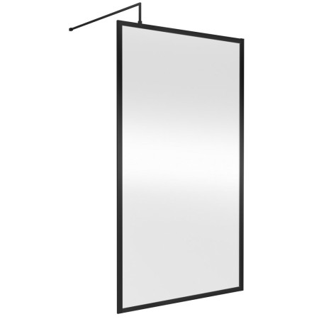 Nuie 1100mm Satin Black Full Outer Frame Wetroom Screen