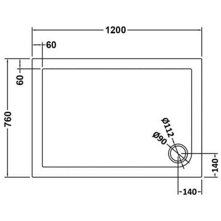 TR71022 Nuie 1200 x 760mm Rectangular Shower Tray in Slate Grey Line