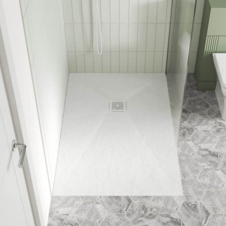 NLT61064 Nuie 1700 x 900mm Rectangular Slimline Shower Tray White Slate Lifestyle