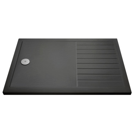 Nuie 1400 x 900mm Walk In Wetroom Shower Tray in Slate Grey