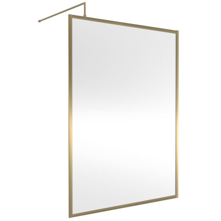 Nuie 1400mm Brushed Brass Full Outer Frame Wetroom Screen