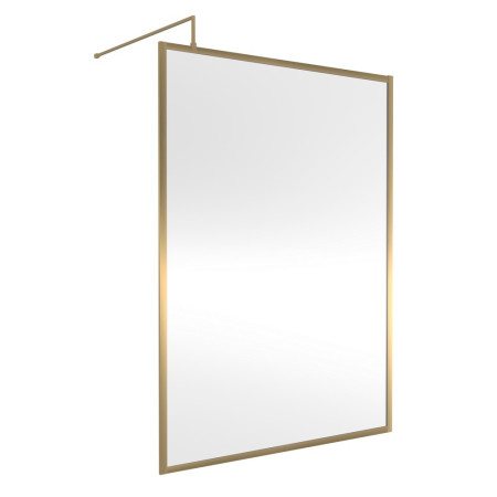 WRFBB1814 Nuie 1400mm Brushed Brass Full Outer Frame Wetroom Screen (1)
