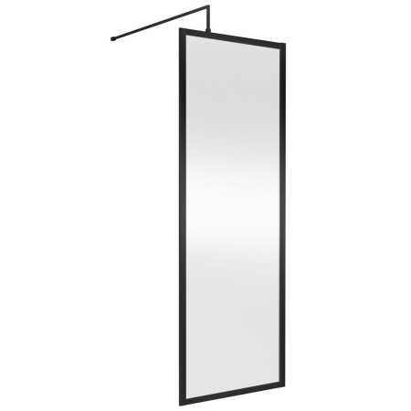 Nuie 700mm Satin Black Full Outer Frame Wetroom Screen