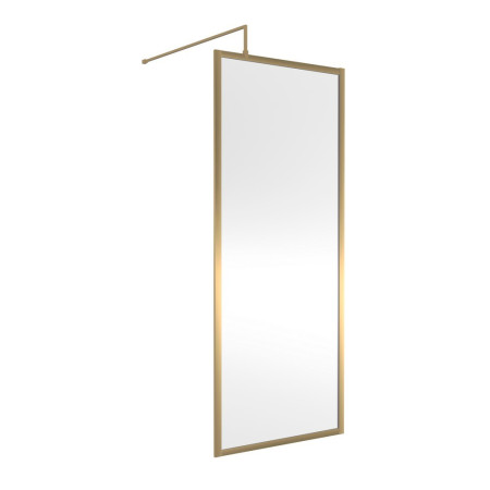 WRFBB1876 Nuie 760mm Brushed Brass Full Outer Frame Wetroom Screen (1)