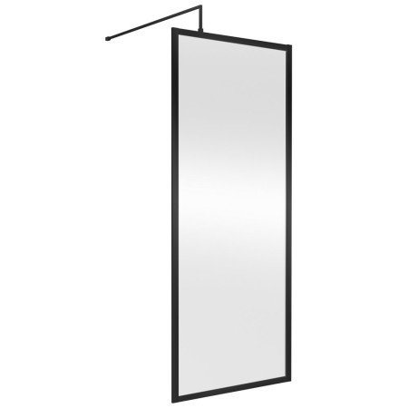 Nuie 760mm Satin Black Full Outer Frame Wetroom Screen