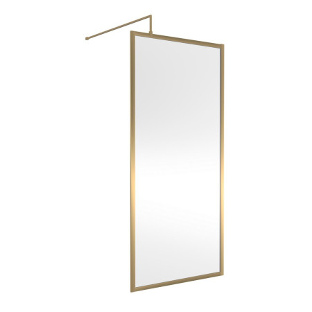 WRFBB1890 Nuie 900mm Brushed Brass Full Outer Frame Wetroom Screen (1)