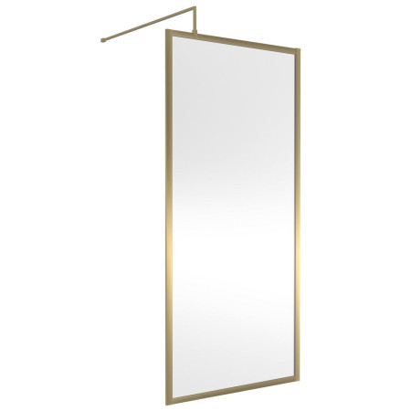 Nuie 900mm Brushed Brass Full Outer Frame Wetroom Screen