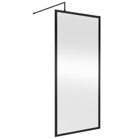 Nuie 900mm Satin Black Full Outer Frame Wetroom Screen