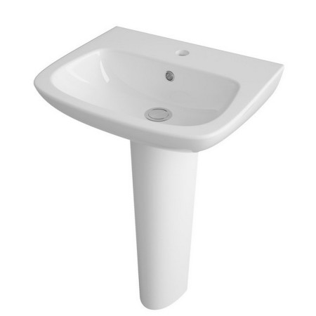CPC022 Nuie Ambrose 500mm 1TH Basin and Pedestal