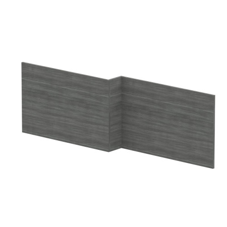 Nuie Anthracite Woodgrain 1700mm L Shaped Shower Bath Front Panel