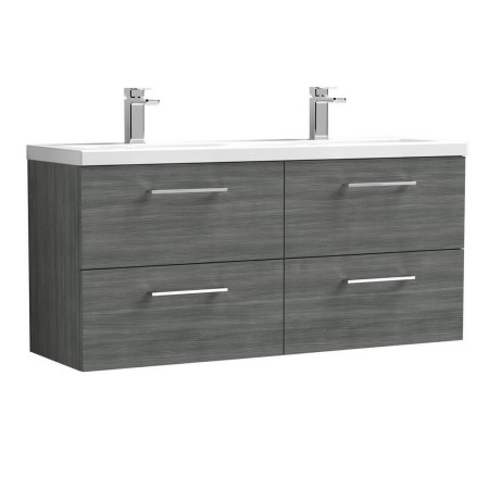 ARN524 Nuie Arno 1200mm Anthracite Woodgrain Wall Hung Four Drawer Vanity Unit (1)