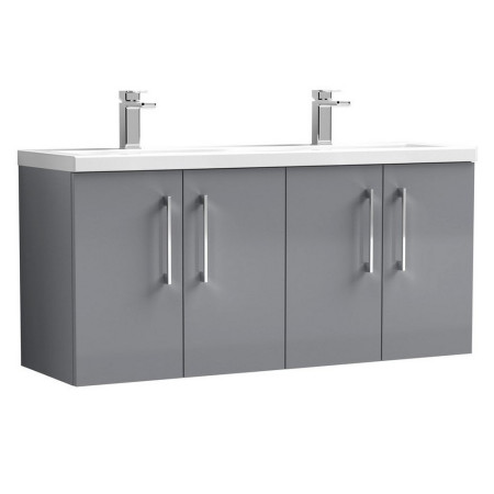 ARN2223 Nuie Arno 1200mm Satin Grey Wall Hung Four Door Vanity Unit with Basin (1)