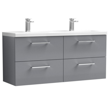 ARN2224F Nuie Arno 1200mm Satin Grey Wall Hung Four Drawer Vanity Unit with Basin (1)